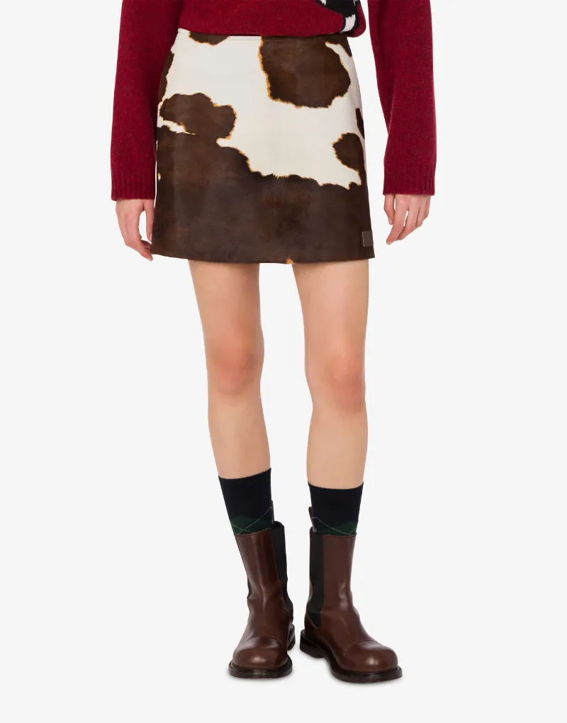 Cow-Print Mini Skirt