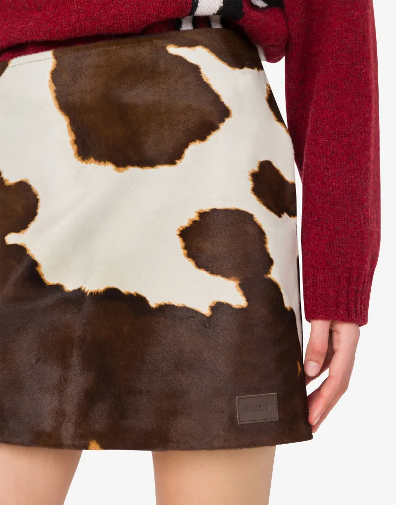 Cow-Print Mini Skirt