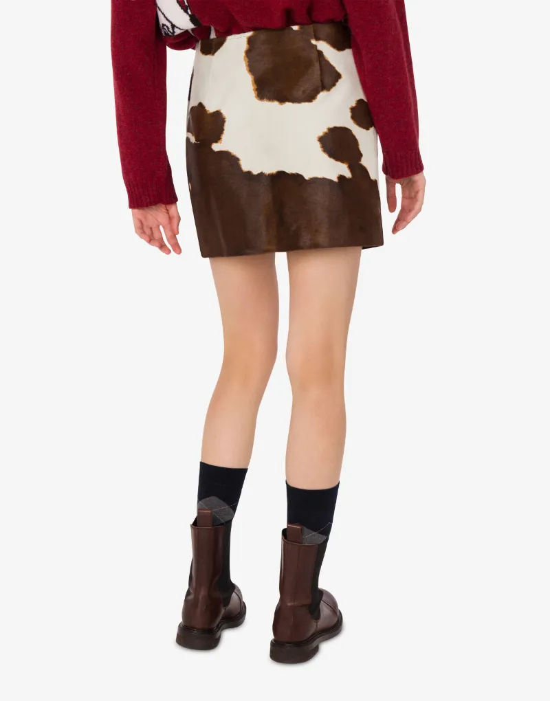 Cow-Print Mini Skirt