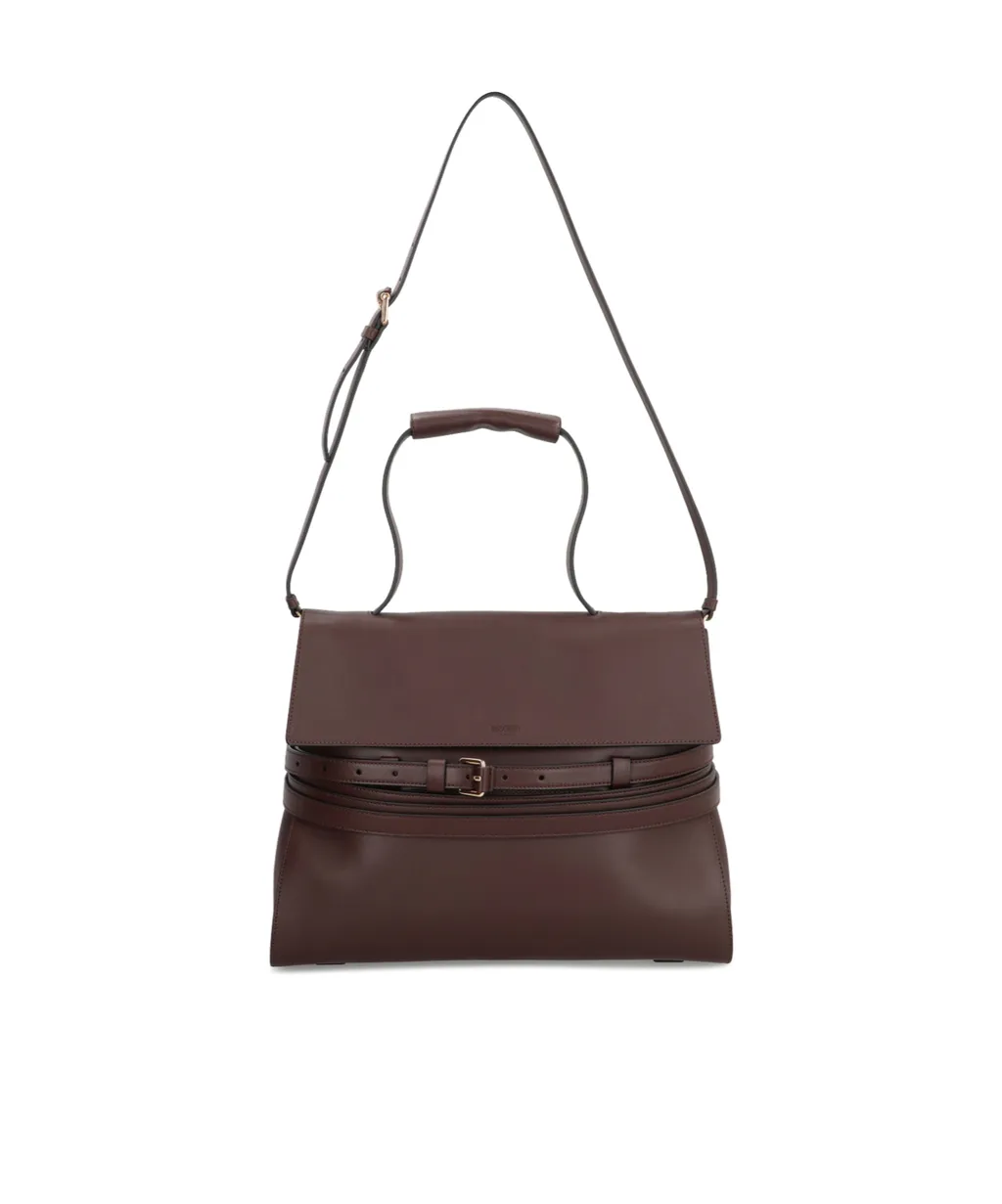 Belted Top-Handle Tote Bag