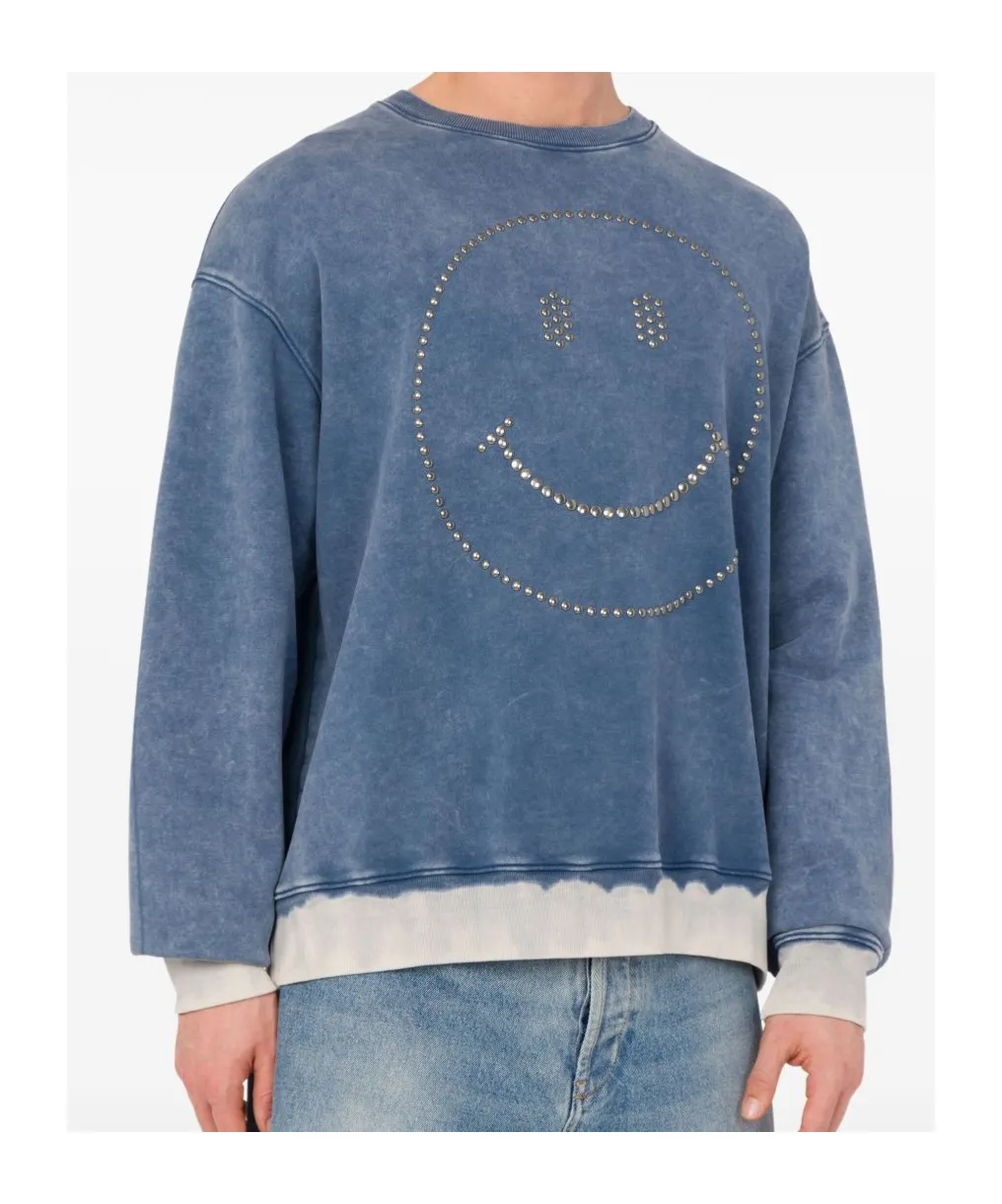 Smiley Face-Studded Sweatshirt