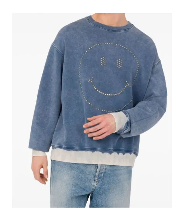 Smiley Face-Studded Sweatshirt