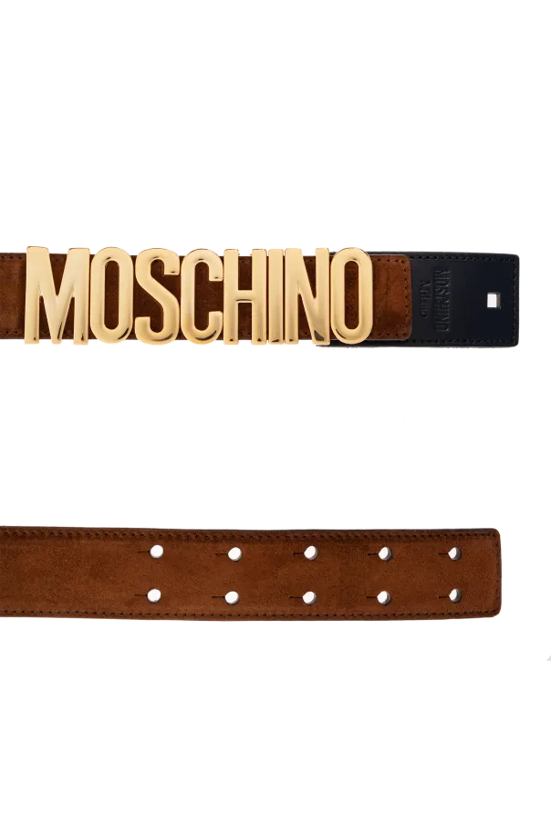 Logo Plaque Suede Belt