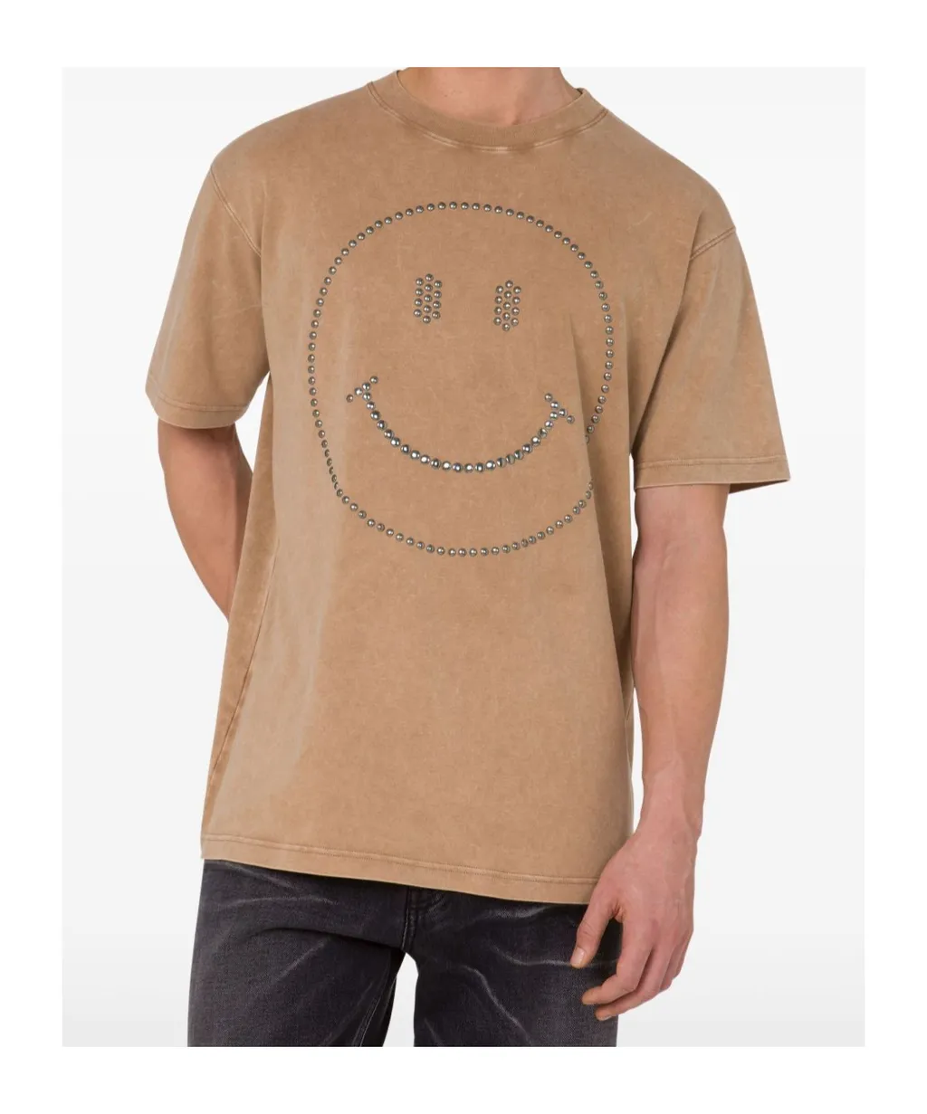 Crystal-Embellished Smiley-Face T-Shirt