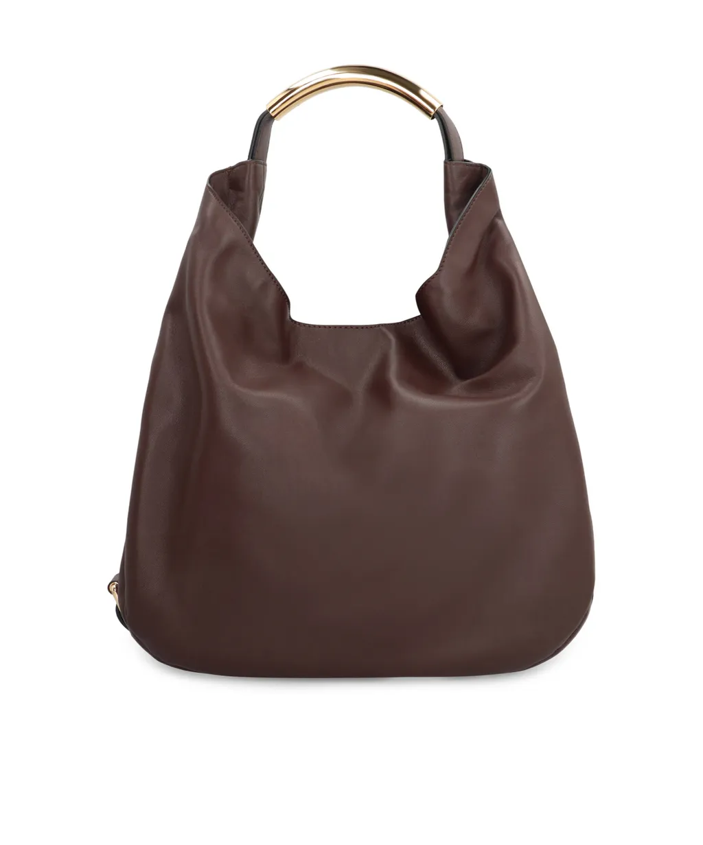 Logo-Lettering Leather Tote Bag