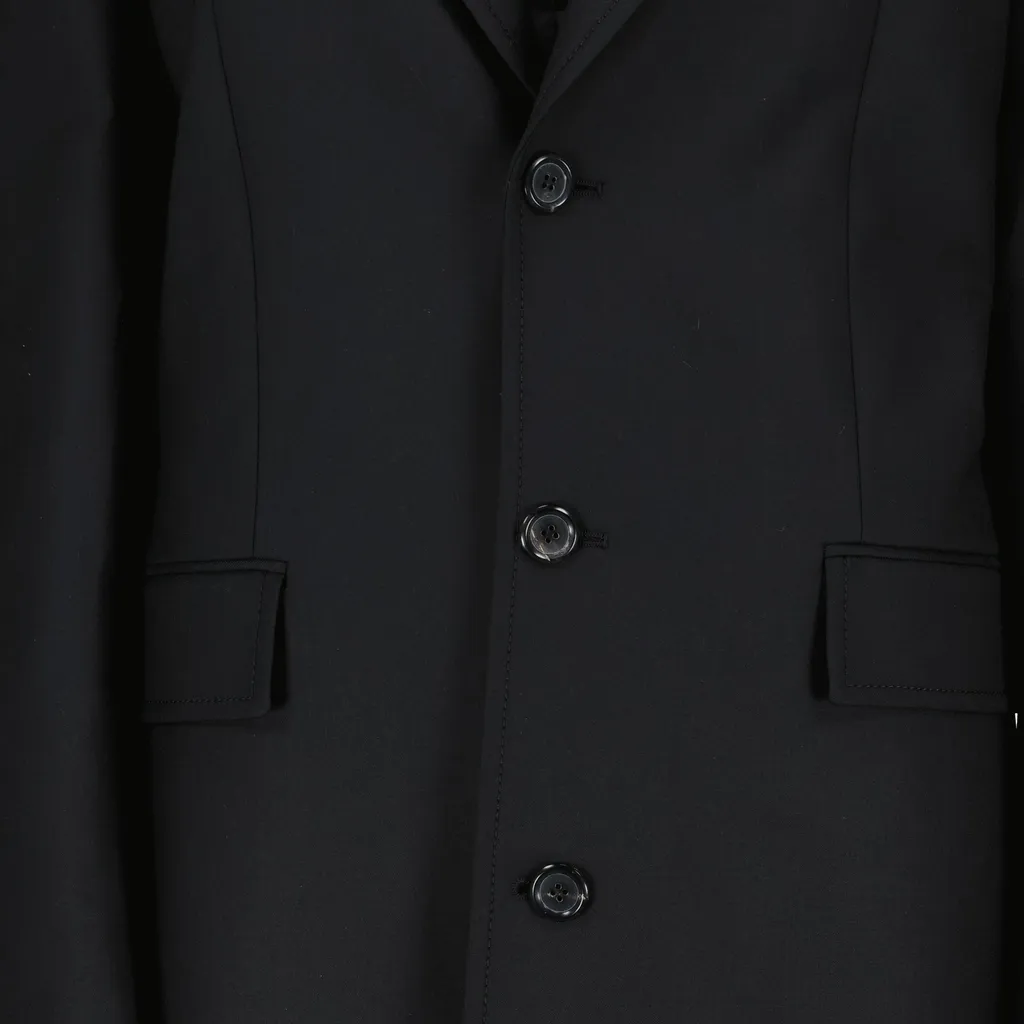 Button-Fastening Satin-Back Coat