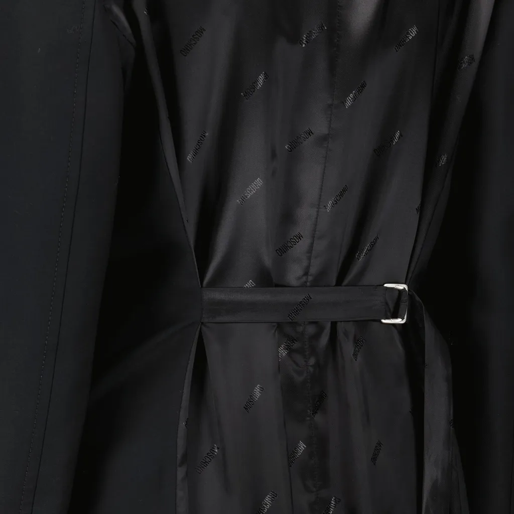 Button-Fastening Satin-Back Coat