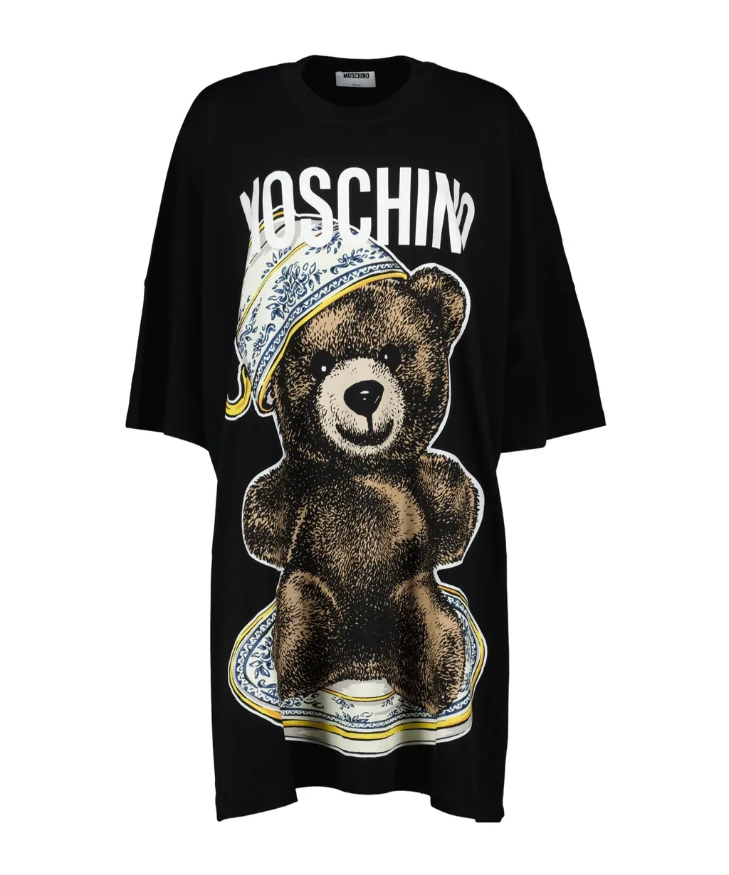 Teddy Bear Print T-Shirt Dress