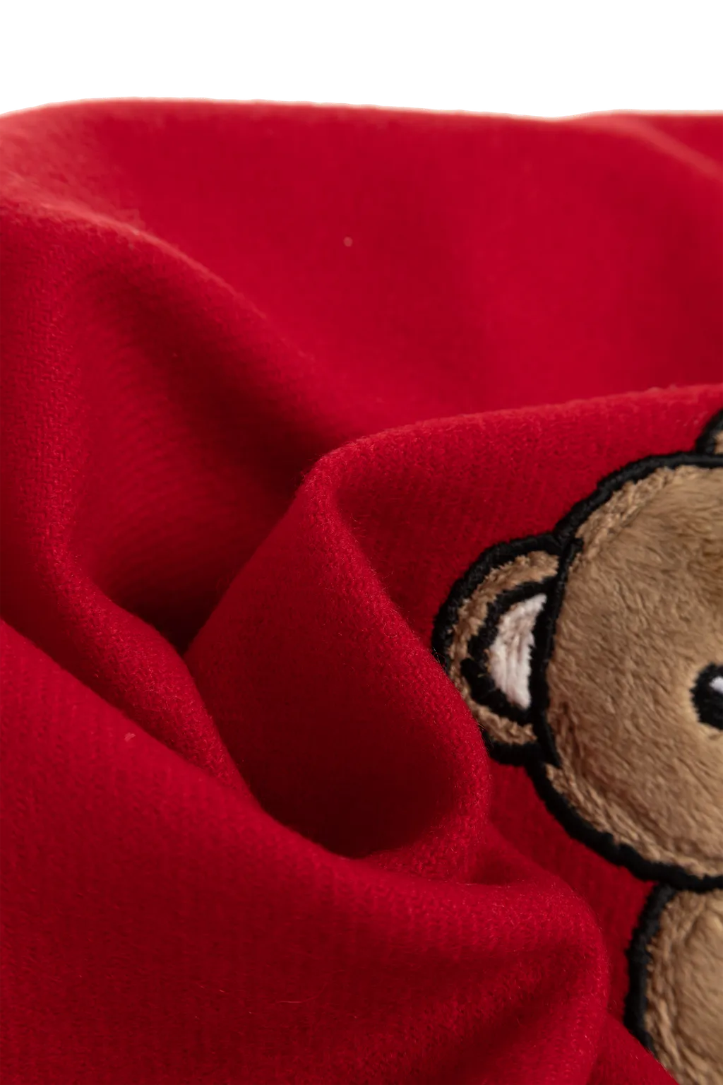 Teddy Bear-Appliqué Wool Scarf