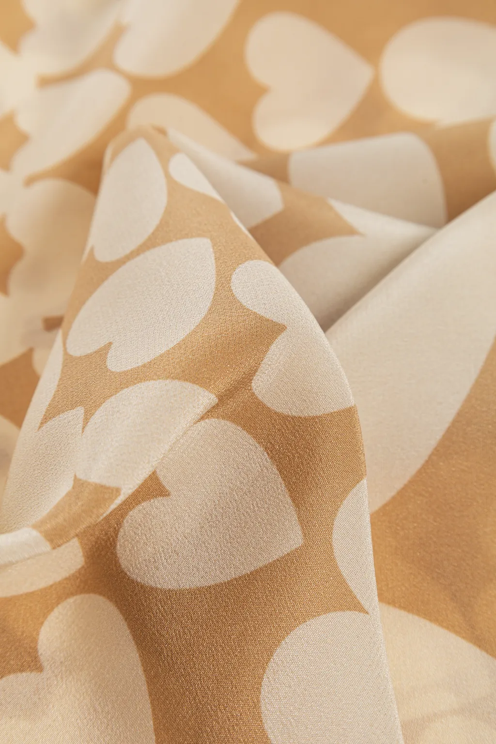 Heart-Print Silk Scarf