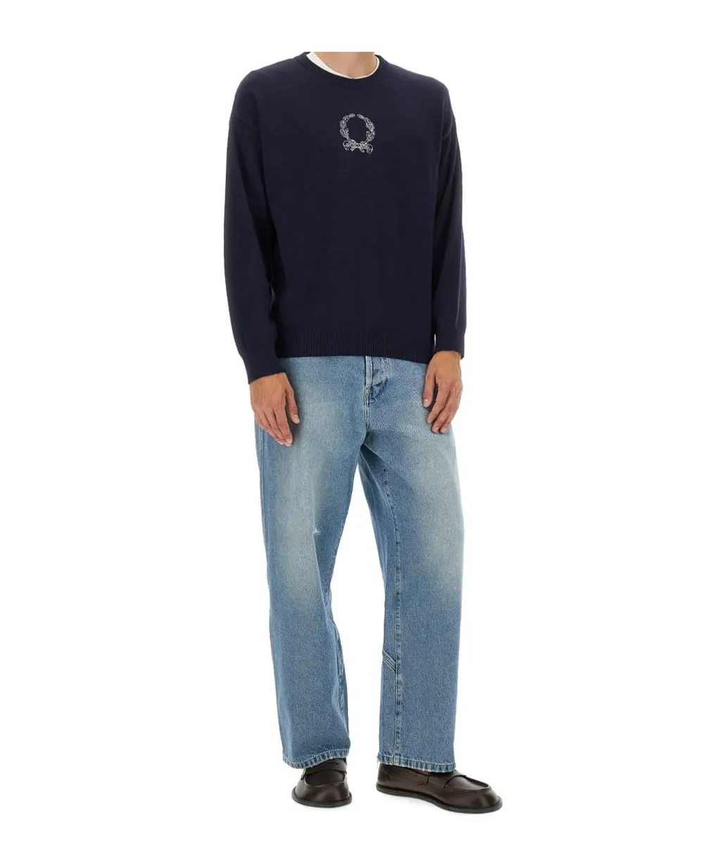 Laurel Crown Embroidered Crewneck Pullover