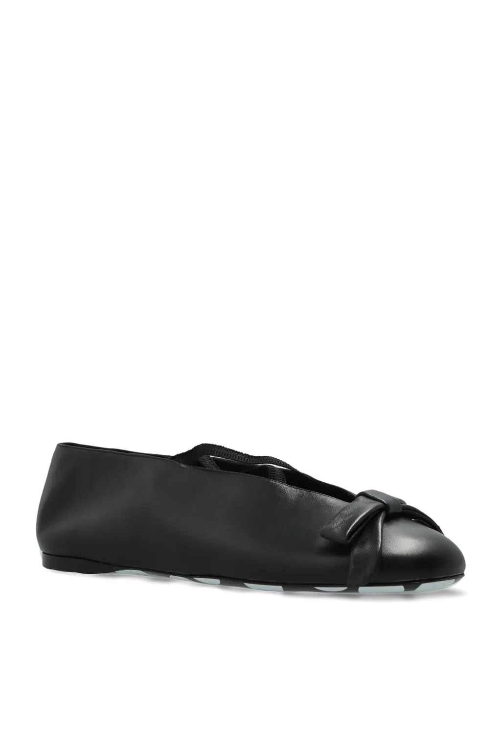 Bow-Detail Leather Ballet Flats