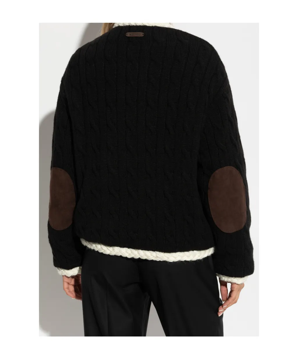 Cable-Knit Elbow-Patch Jacket
