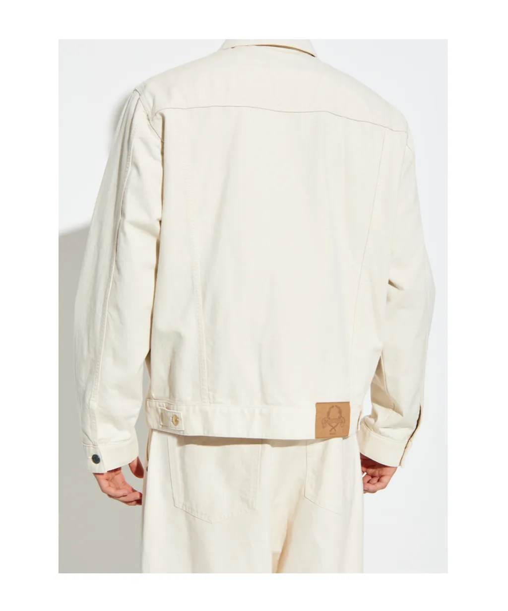 Button-Fastening Flap-Pocket Jacket