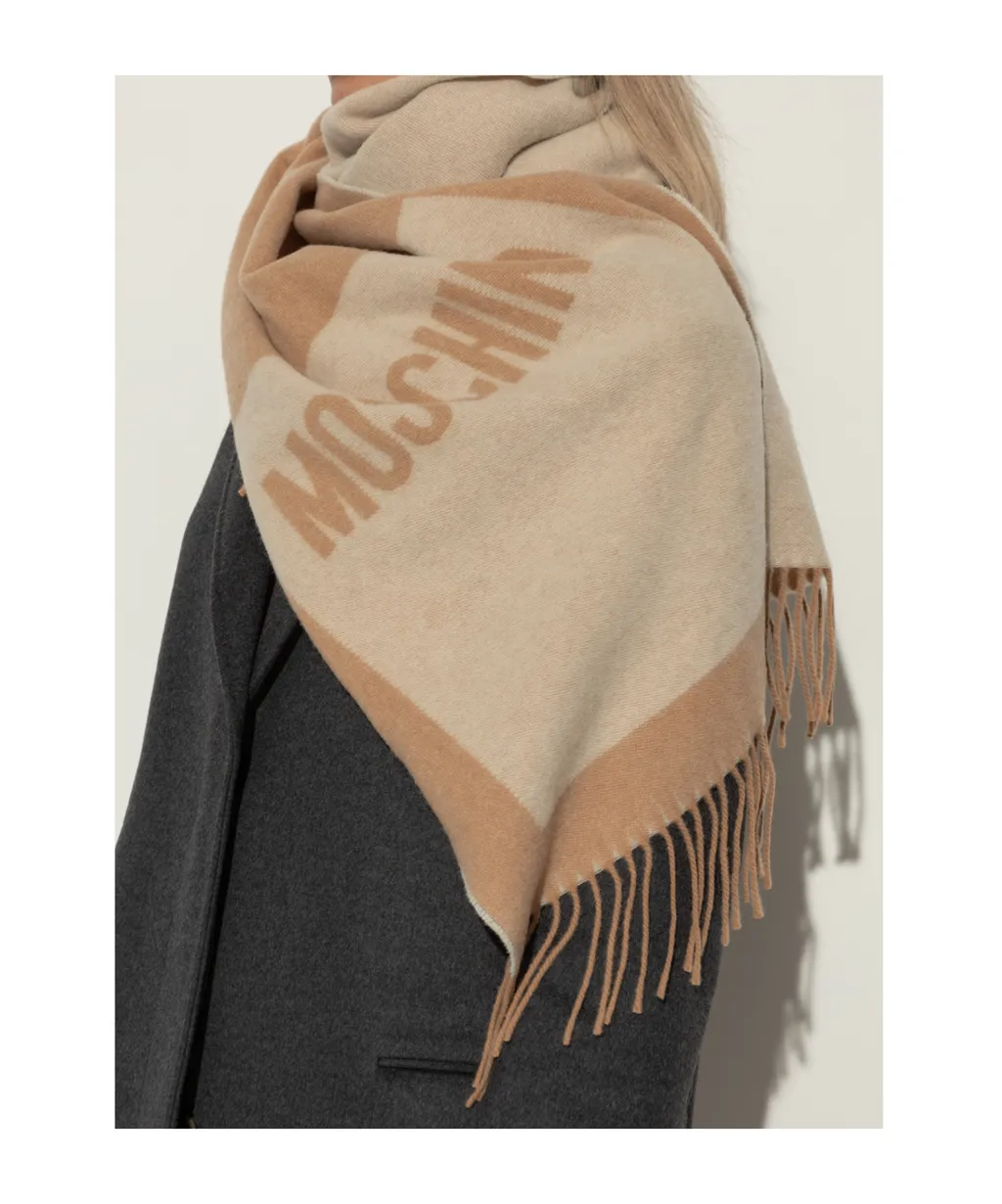 Logo-Detailed Fringed Scarf