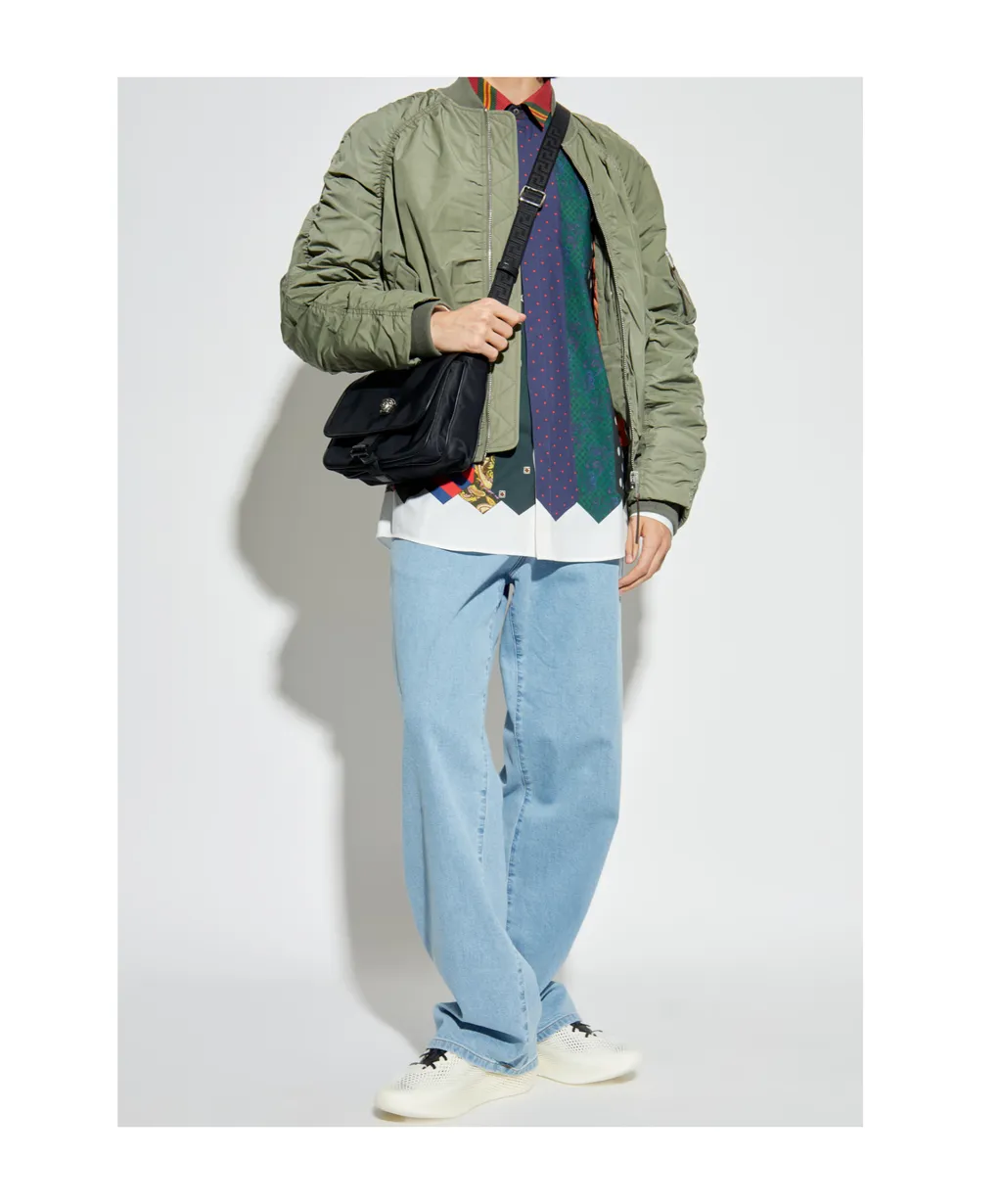 Ruched Zip-Up Bomber Jacket
