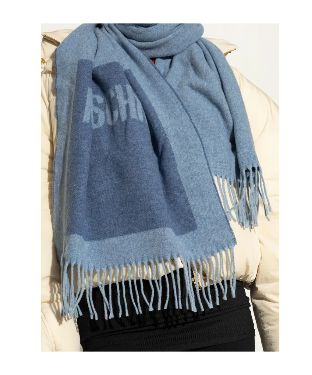 Logo-Detailed Fringed Scarf