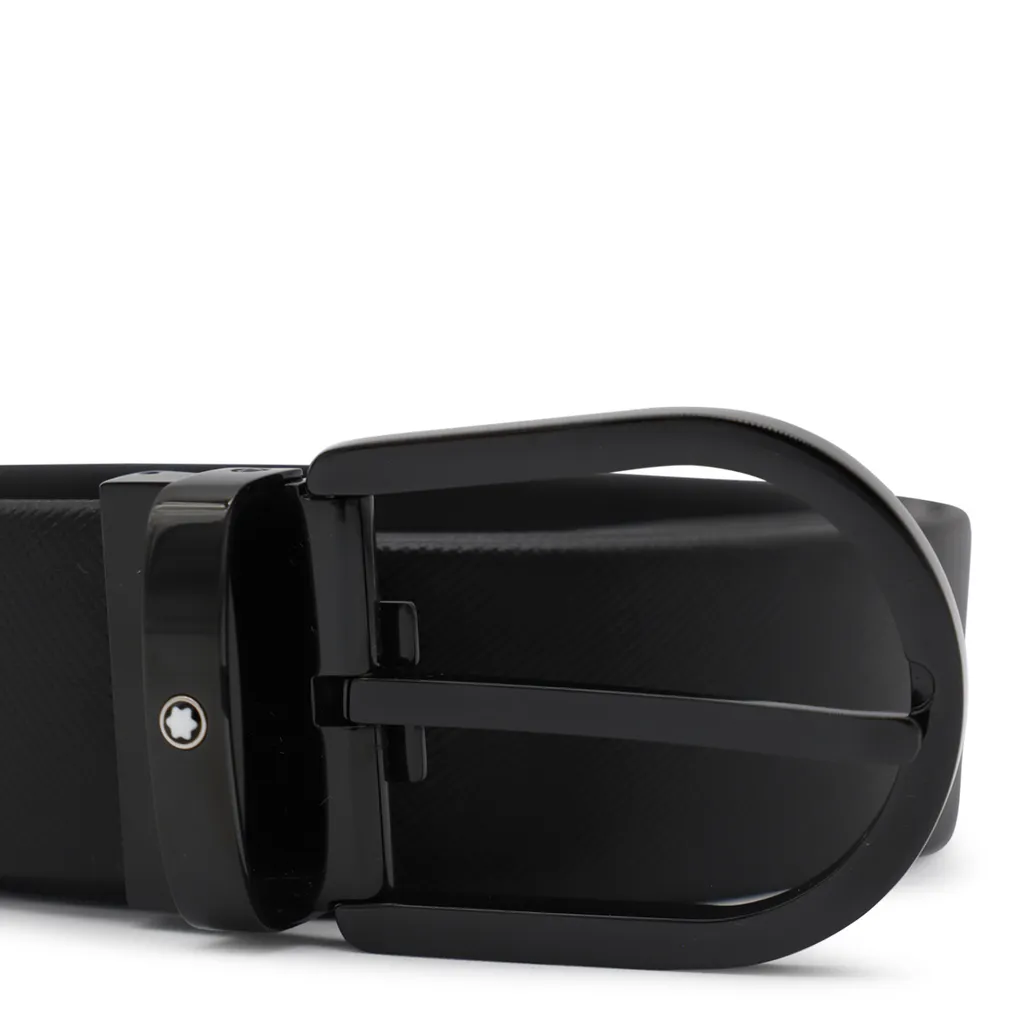 Horseshoe-Buckle Leather Belt