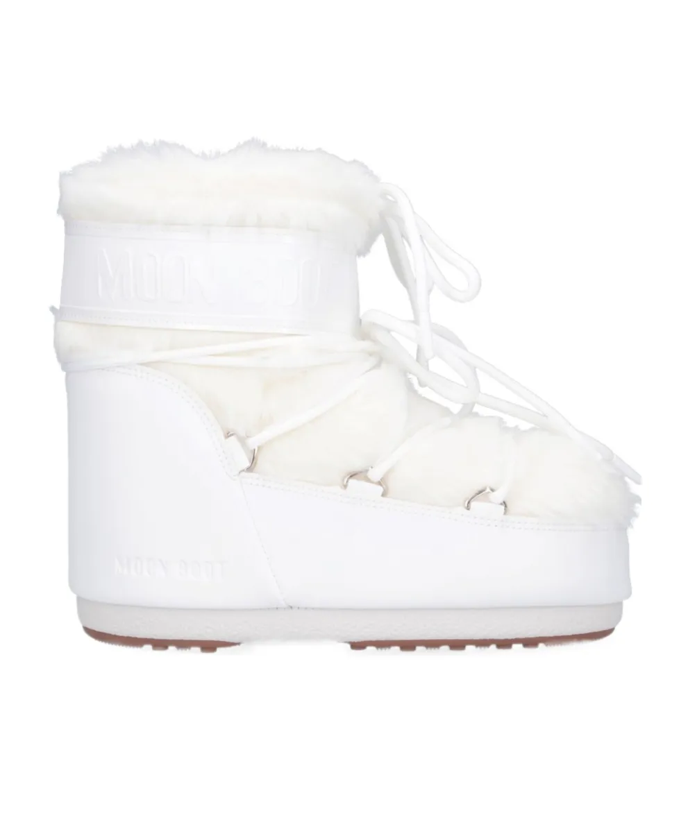 Icon Low Faux-Fur Lace-Up Boots