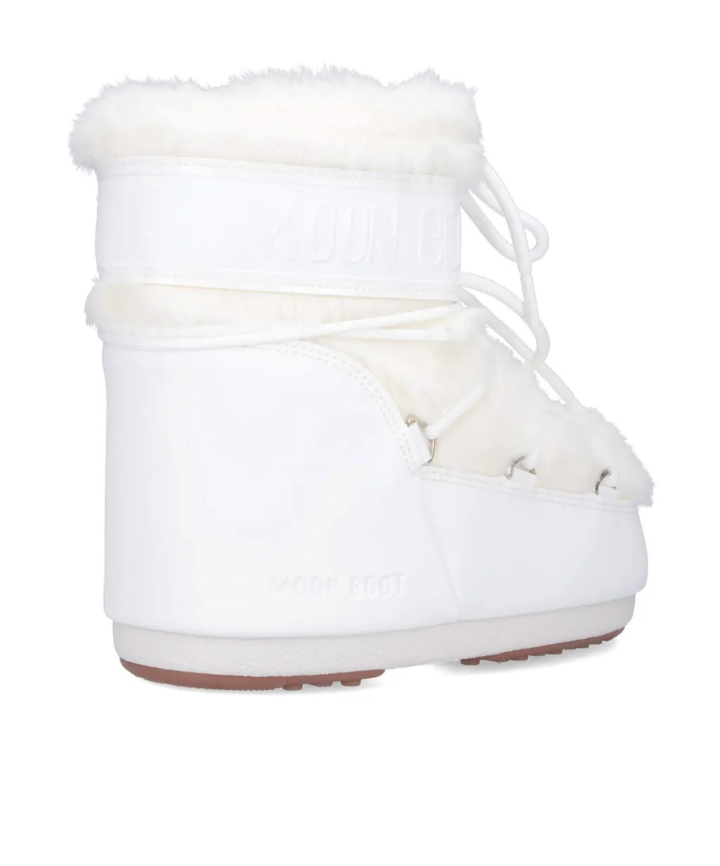 Icon Low Faux-Fur Lace-Up Boots