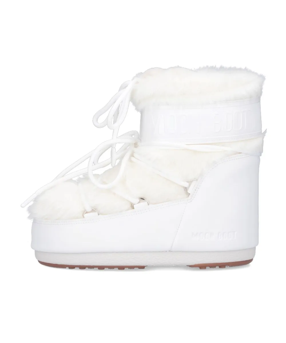Icon Low Faux-Fur Lace-Up Boots