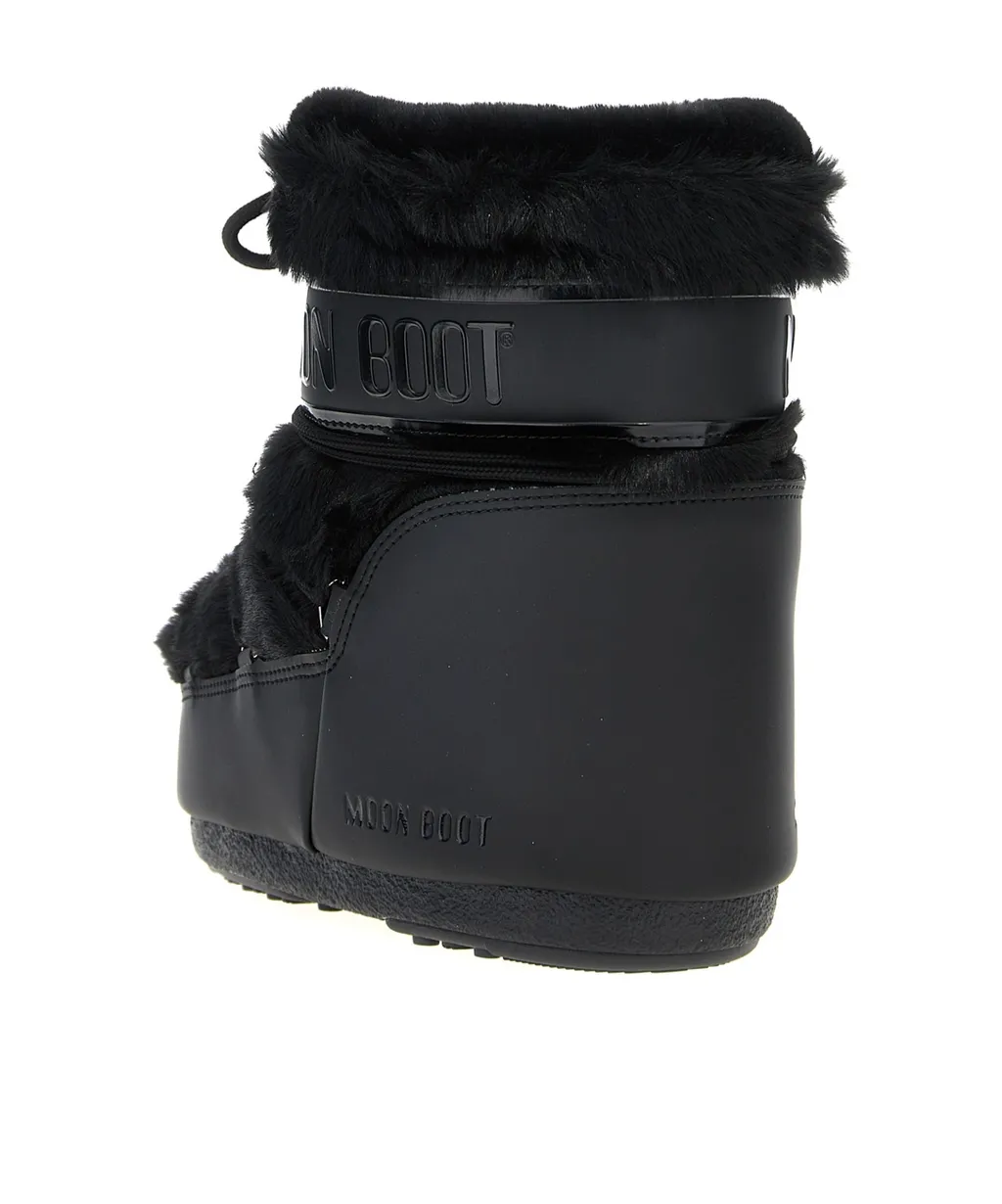 Icon Low Faux-Fur Lace-Up Boots