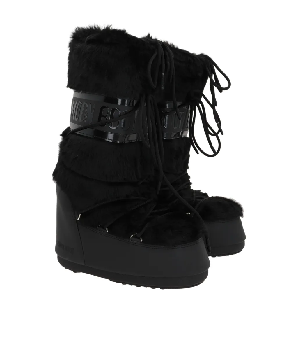 Logo Printed Lace-Up Snow Boots