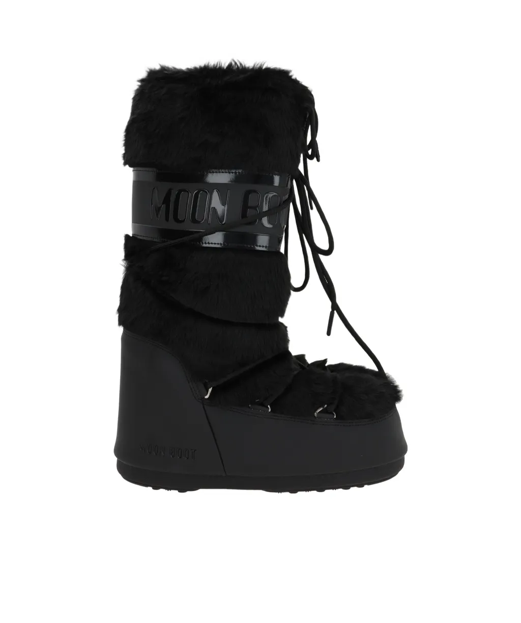 Logo Printed Lace-Up Snow Boots