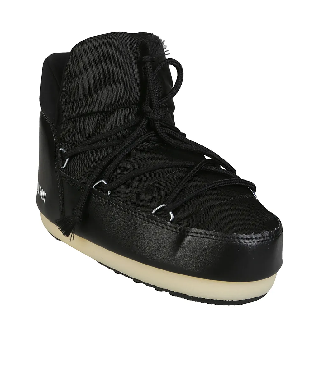Logo Printed Round Toe Boots