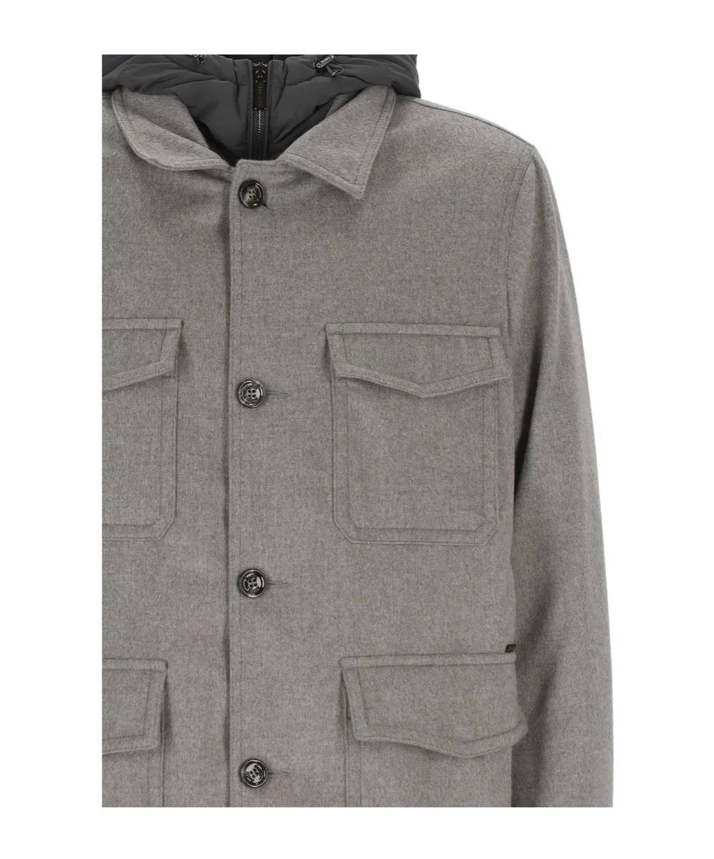 Monti Button-Front Hooded Jacket