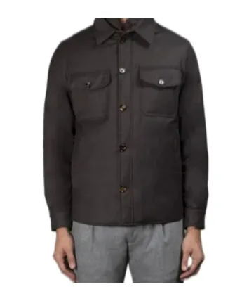 Button-Fastening Flap-Pocket Jacket