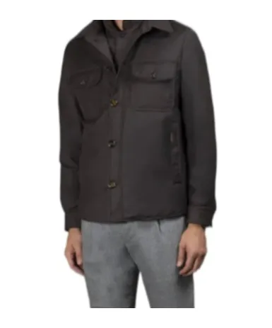 Button-Fastening Flap-Pocket Jacket