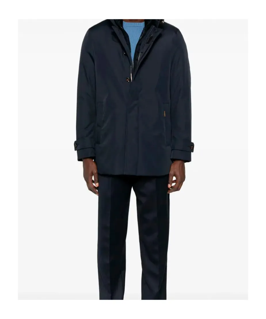 High-Neck Buttoned Jacket