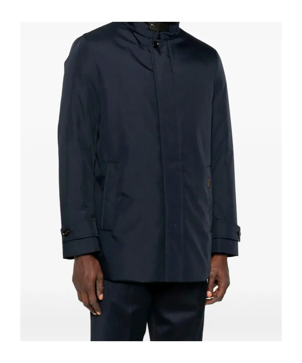 High-Neck Buttoned Jacket