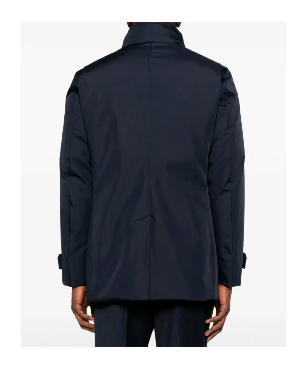 High-Neck Buttoned Jacket