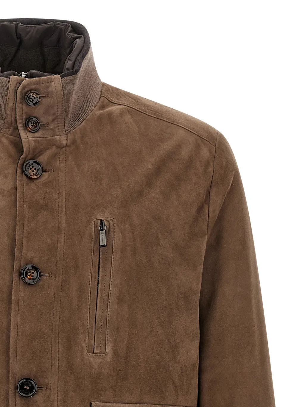 Buttoned High Neck Jacket