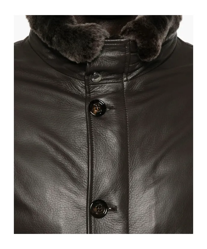 Buttoned Leather Jacket
