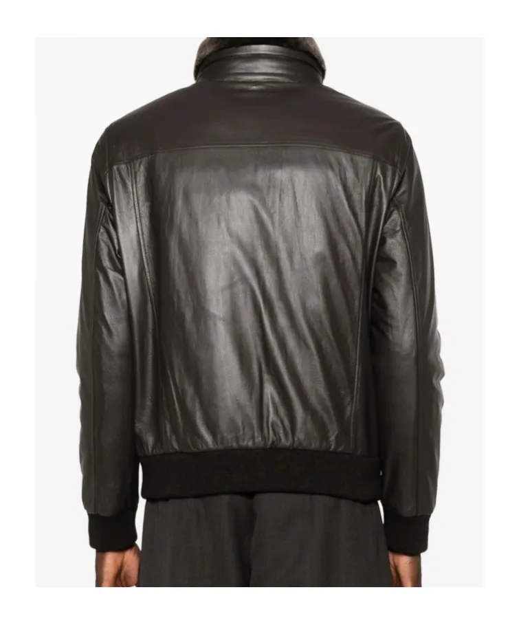Buttoned Leather Jacket