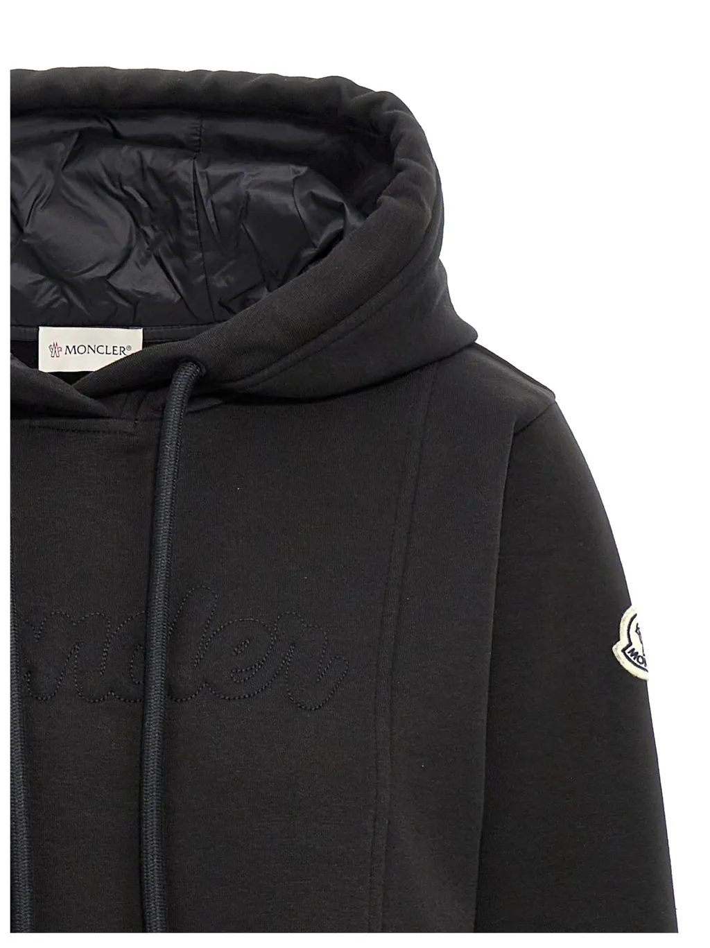 Logo Patch Drawstring Hooded Dress
