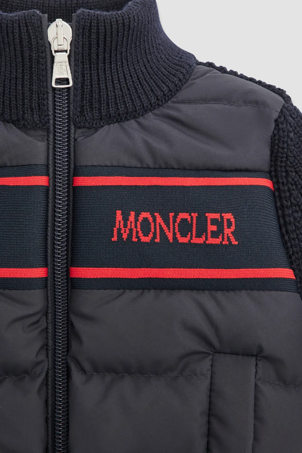 Logo-Intarsia Zipped Padded Jacket