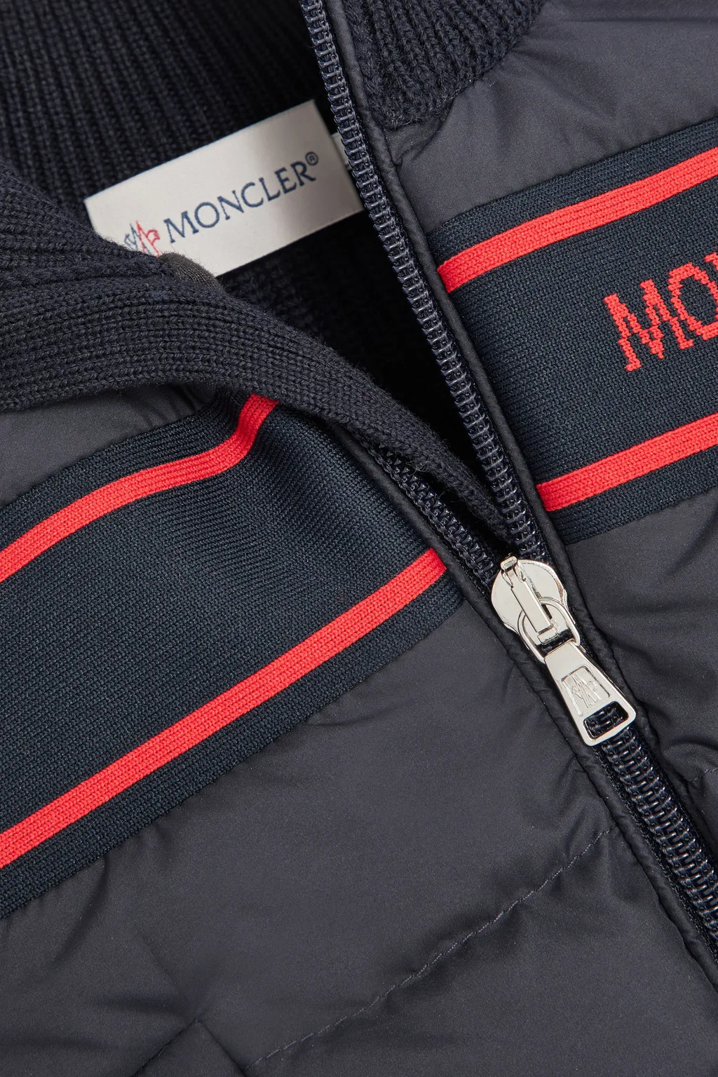 Logo-Intarsia Zipped Padded Jacket