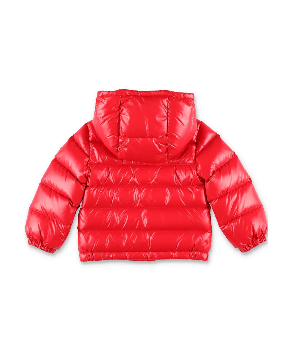 Logo Patch Hooded Down Jacket