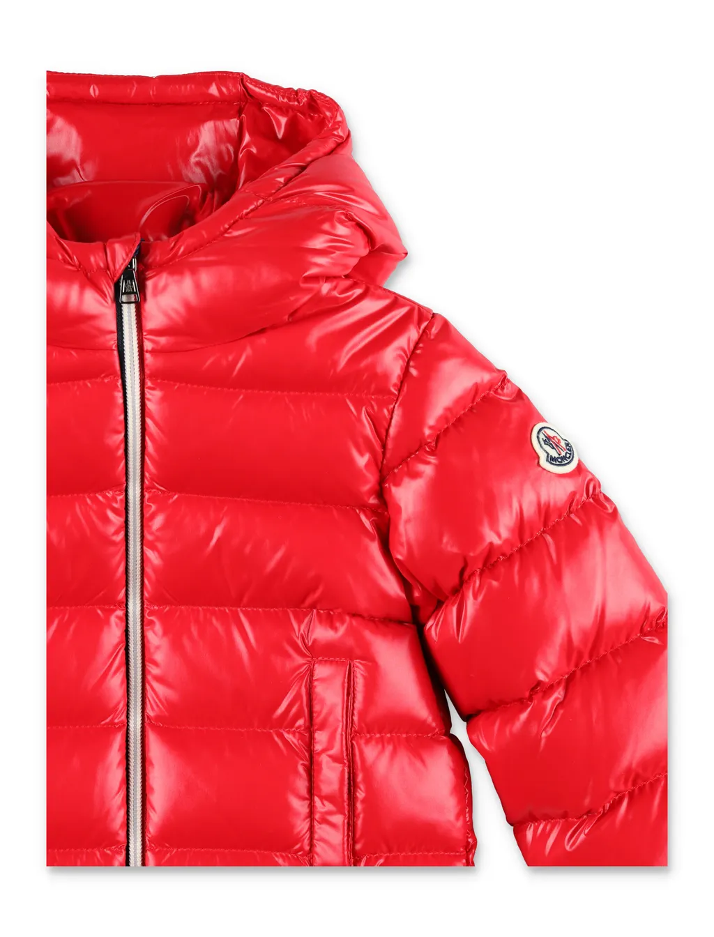 Logo Patch Hooded Down Jacket