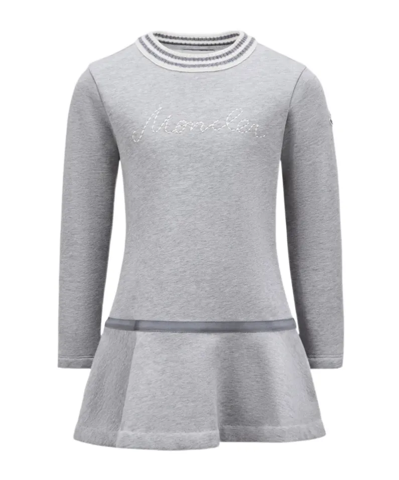 Logo Embroidered Flared Dress