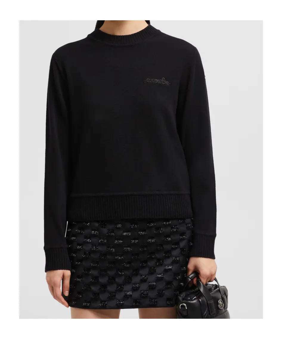 Beaded Logo Cashmere & Wool Jumper