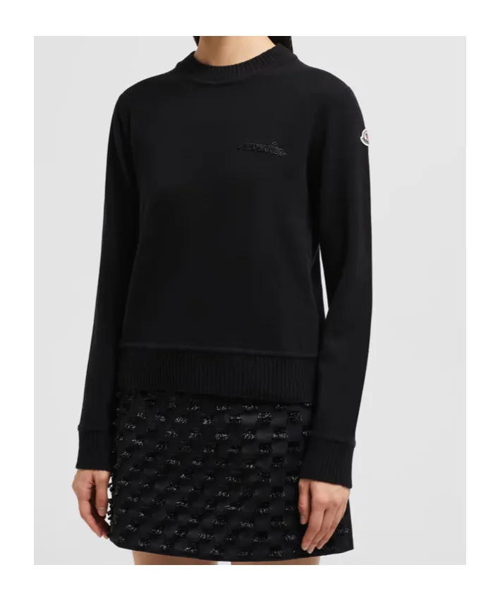 Beaded Logo Cashmere & Wool Jumper