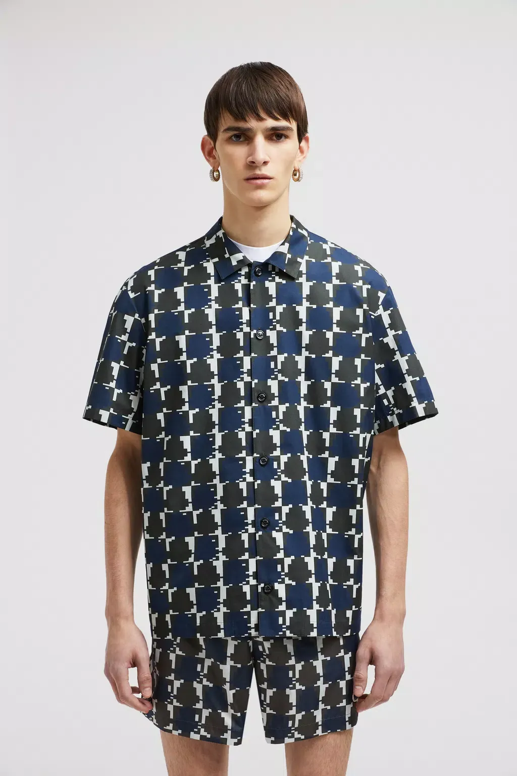 All-Over Patterned Short-Sleeved Shirt