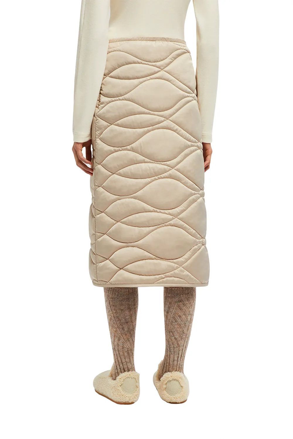Logo Patch Long Padded Skirt