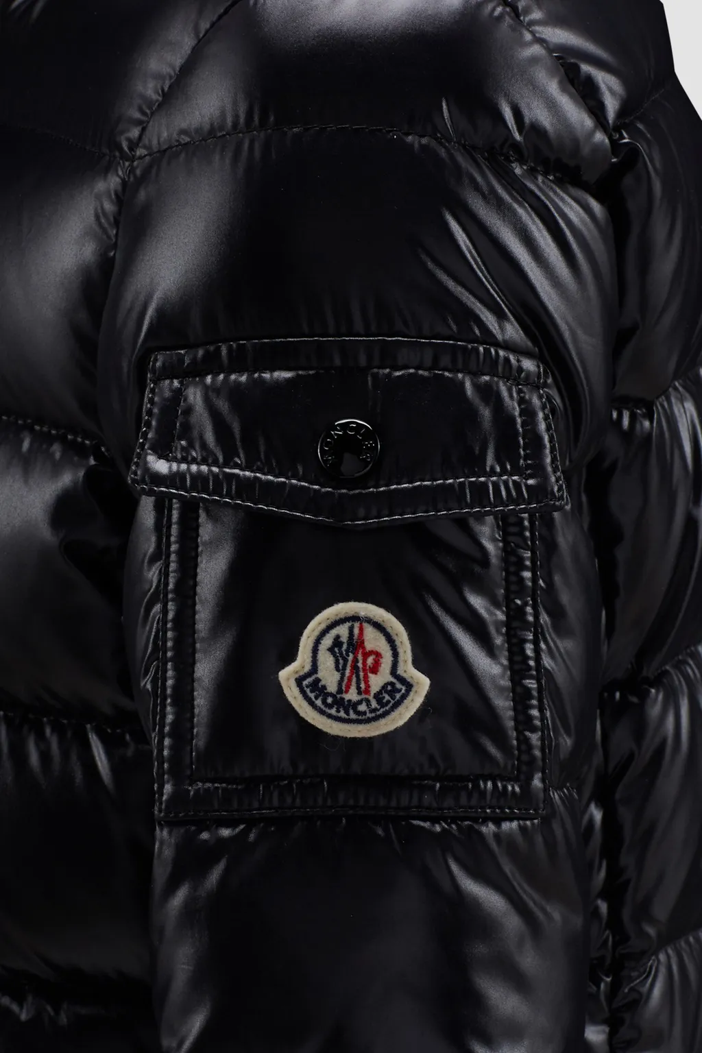 Enfant Logo Patch Hooded Down Jacket