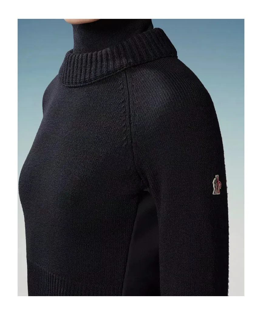 Wool & Fleece Polo Neck Jumper